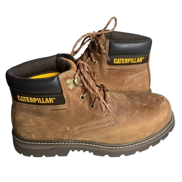 CATERPILLAR Safety Boots Outbase Brown Lace Ups P91209 Mens Size 10.5