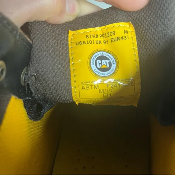 CATERPILLAR Safety Boots Outbase Brown Lace Ups P91209 Mens Size 10.5