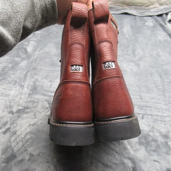 Caterpillar Work Boots Mens 13 Brown EH Remington Steel Toe Leather Safety NEW