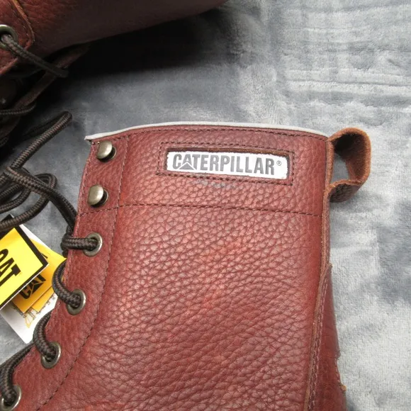 Caterpillar Work Boots Mens 13 Brown EH Remington Steel Toe Leather Safety NEW