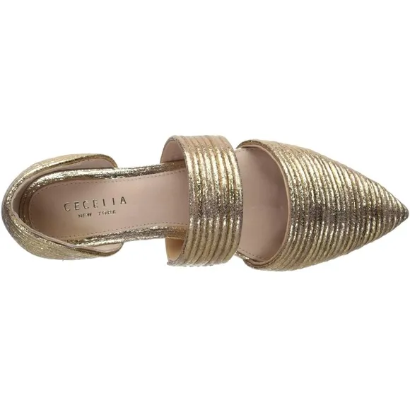 CECELIA NEW YORK Gold Textured Women's Flats SZ 7.5 nib