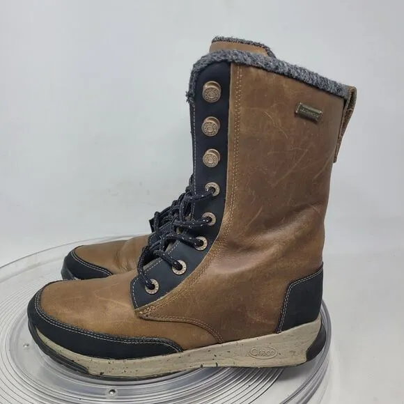 Chaco Borealis Tall Waterproof Boots Womens Sz 6.5 EU 37.5 Tan Mink Brown Shoes