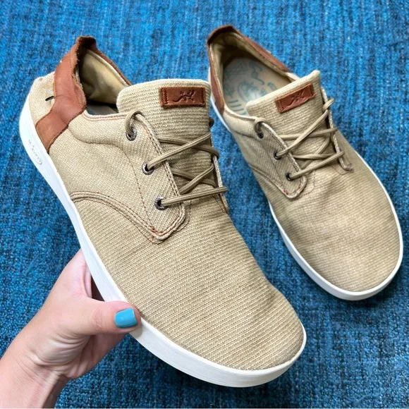 Chaco Davis Canvas Lace Up Casual Sneakers in Tan