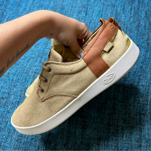 Chaco Davis Canvas Lace Up Casual Sneakers in Tan