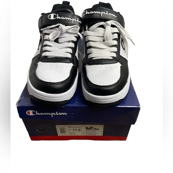 CHAMPION DROME 19 LOW TRAINERS SPORTS SNEAKERS MEN SHOES BLACK/WHITE SIZE 11.5