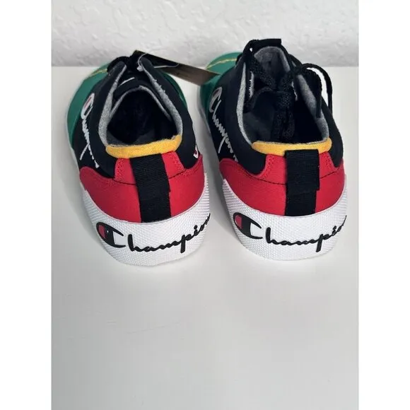 Champion Men's Swipe Colorblock Black &amp; Multi Canvas Shoes Size 7 NEW CP101171Y