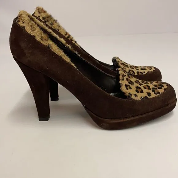 CHARLES DAVID LEOPARD 🐆 PRINT PLATFORM HEELS SIZE 8 A11