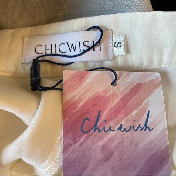 CHICWISH Swing in the Breeze Cream ivory Black Colorblock Full Circle Skirt NWT