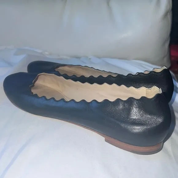 💵CHLOE♥️pre loved 🥰 Chloé Women's Lauren Black Ballet Flats Size 371/2 ,US 7.5