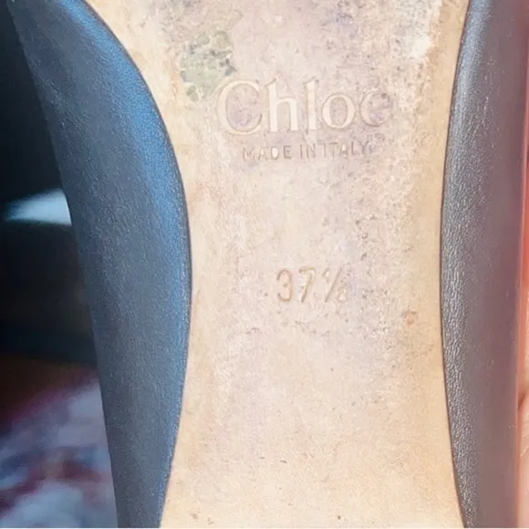💵CHLOE♥️pre loved 🥰 Chloé Women's Lauren Black Ballet Flats Size 371/2 ,US 7.5