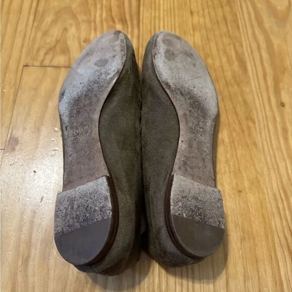 Chloe Women’s Shoes Beige Scalloped Suede Ballet Flats EUR 37/US 6.5