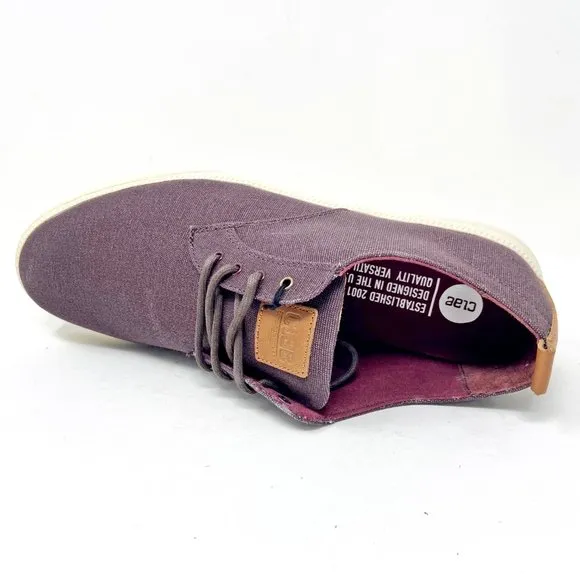 Clae Ellington Textile Oxblood Canvas Mens Casual Sneakers