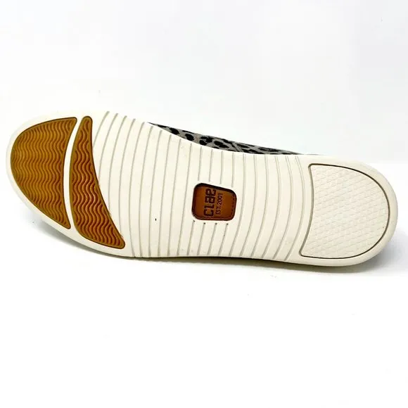 Clae Ellington Textile Umber Leopard Print Canvas Mens Premium Sneakers