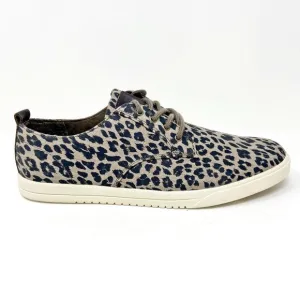 Clae Ellington Textile Umber Leopard Print Canvas Mens Premium Sneakers