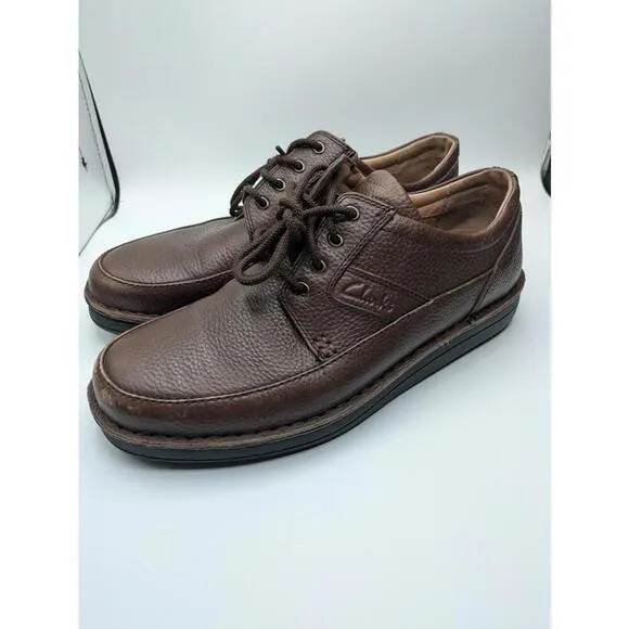 Clarks Brown Casual Leather Shoes Mens Size 10.5