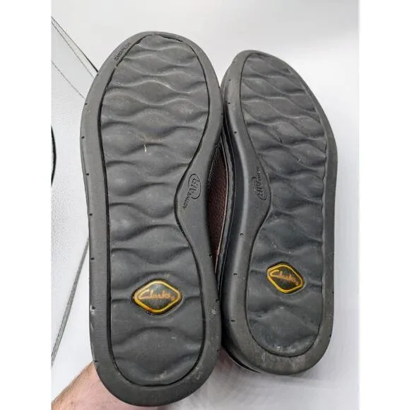 Clarks Brown Casual Leather Shoes Mens Size 10.5