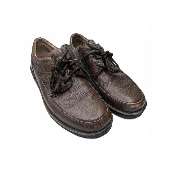 Clarks Brown Casual Leather Shoes Mens Size 10.5