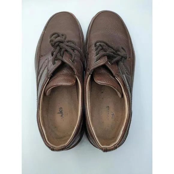 Clarks Brown Casual Leather Shoes Mens Size 10.5