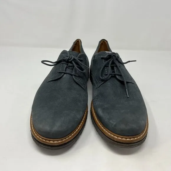 Clarks Gray Suede Oxford Shoes Mens 8.5 Lace Up Casual Dress