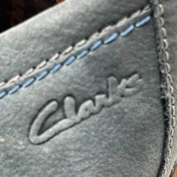 Clarks Gray Suede Oxford Shoes Mens 8.5 Lace Up Casual Dress