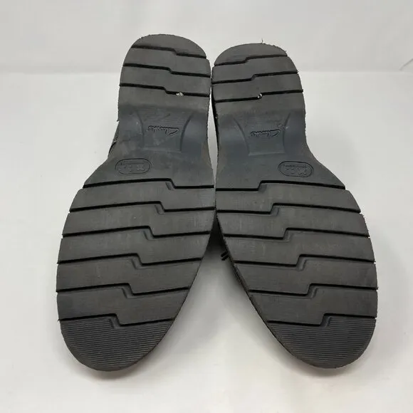 Clarks Gray Suede Oxford Shoes Mens 8.5 Lace Up Casual Dress