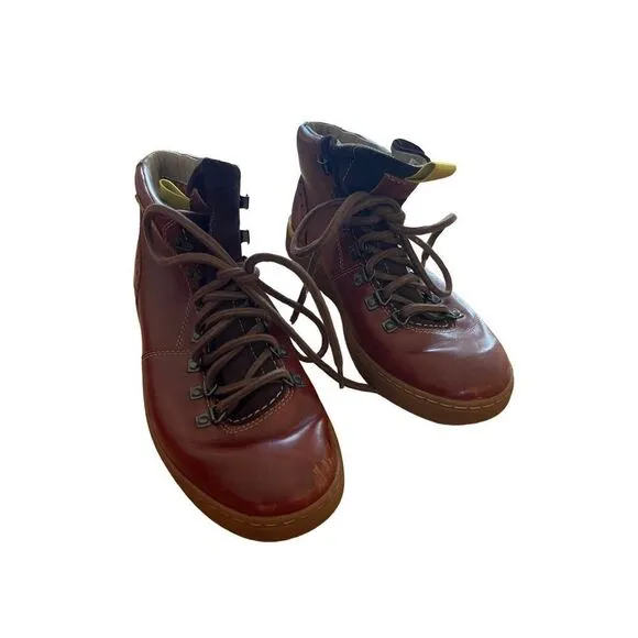 Clarks Mens Chestnut Brown Leather Lace Up Nanu Rise GTX Hiking Boots Size 9.5M