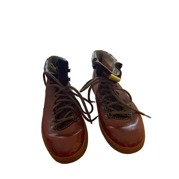Clarks Mens Chestnut Brown Leather Lace Up Nanu Rise GTX Hiking Boots Size 9.5M