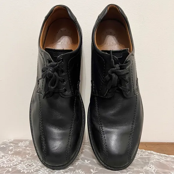 Clarks Men’s Colson Over Black Leather Shoes