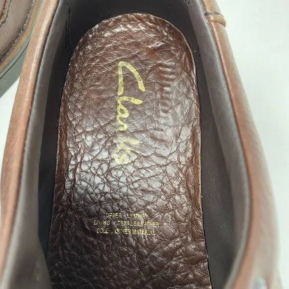 Clarks Nature II Mens Size 13 Brown Pebbled Leather Lace Up Casual Oxford Shoes