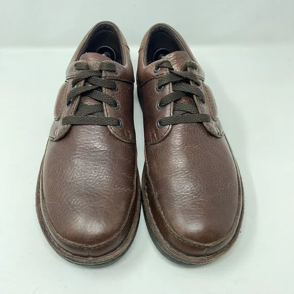 Clarks Nature II Mens Size 13 Brown Pebbled Leather Lace Up Casual Oxford Shoes