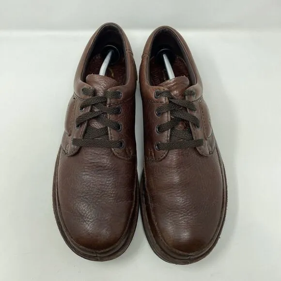 Clarks Nature II Mens Size 13 Brown Pebbled Leather Lace Up Casual Oxford Shoes