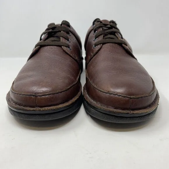 Clarks Nature II Mens Size 13 Brown Pebbled Leather Lace Up Casual Oxford Shoes