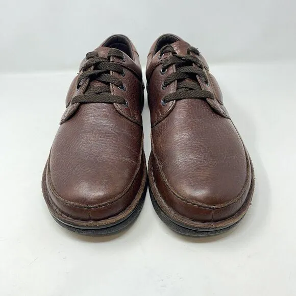 Clarks Nature II Mens Size 13 Brown Pebbled Leather Lace Up Casual Oxford Shoes