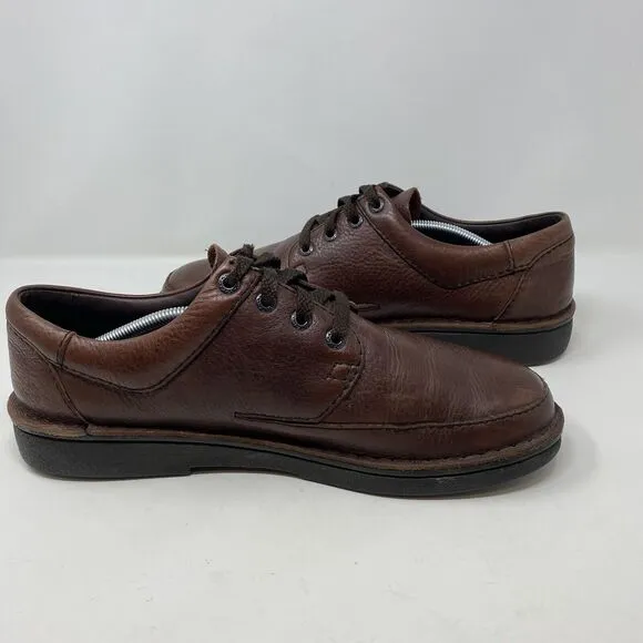 Clarks Nature II Mens Size 13 Brown Pebbled Leather Lace Up Casual Oxford Shoes