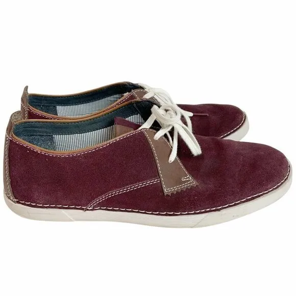 Clarks Red/Purple Casual leather Lace Up Sneakers size 9.5 15807