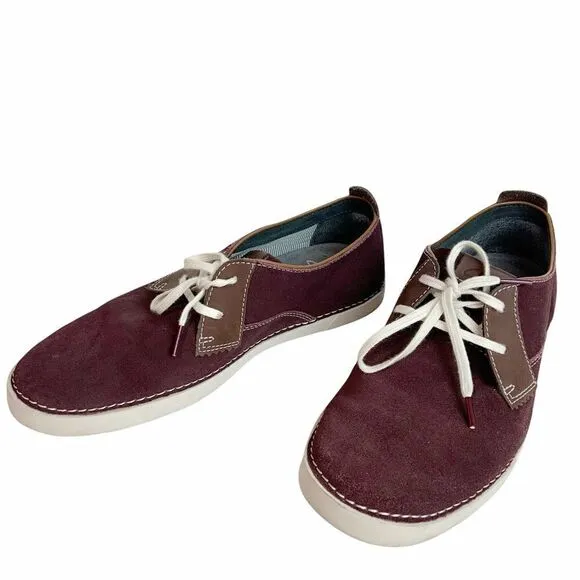 Clarks Red/Purple Casual leather Lace Up Sneakers size 9.5 15807
