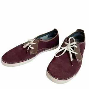 Clarks Red/Purple Casual leather Lace Up Sneakers size 9.5 15807