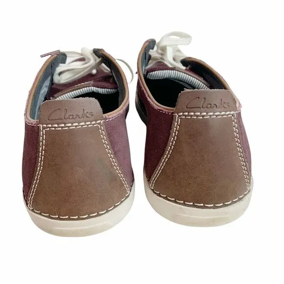 Clarks Red/Purple Casual leather Lace Up Sneakers size 9.5 15807