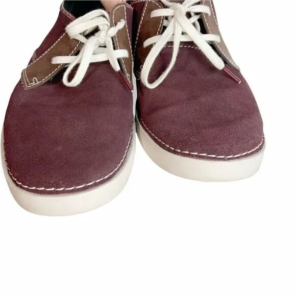 Clarks Red/Purple Casual leather Lace Up Sneakers size 9.5 15807