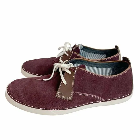 Clarks Red/Purple Casual leather Lace Up Sneakers size 9.5 15807