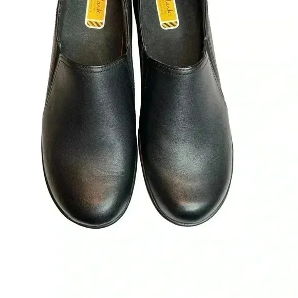 Clark’s Women’s Black Casual Work Slip-On Shoe•Genuine Leather•Size 9•New No Box