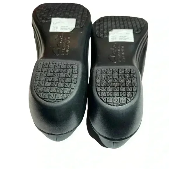 Clark’s Women’s Black Casual Work Slip-On Shoe•Genuine Leather•Size 9•New No Box