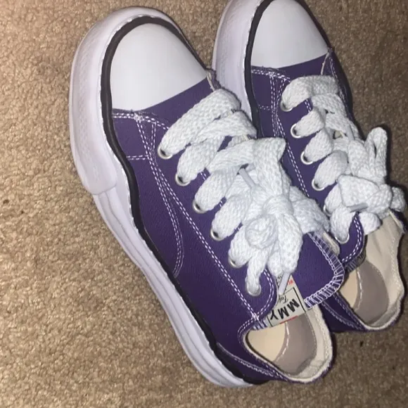 Classic Purple and White Canvas Sneakers