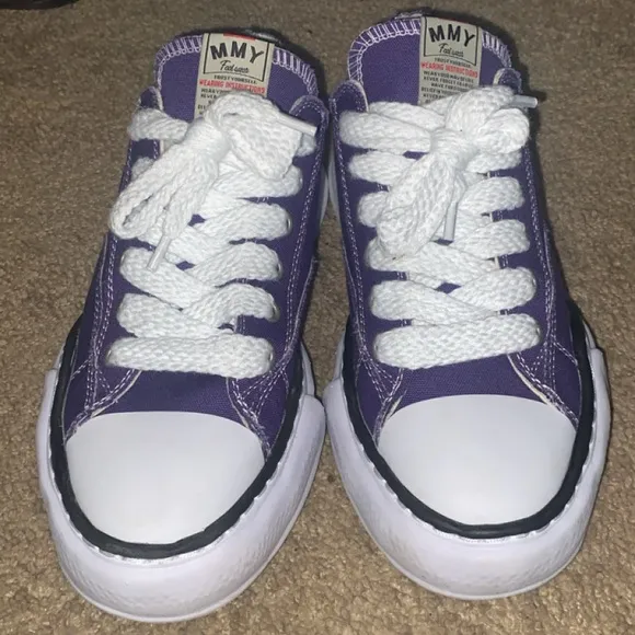Classic Purple and White Canvas Sneakers