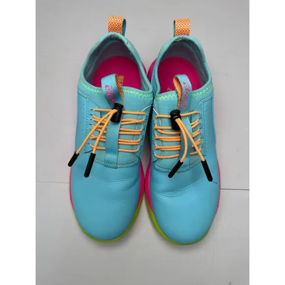 Clove Supernova Nursing Shoes Turquoise Blue Pink Drawstring Women’s size 6.5
