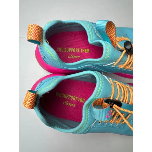 Clove Supernova Nursing Shoes Turquoise Blue Pink Drawstring Women’s size 6.5