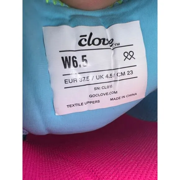 Clove Supernova Nursing Shoes Turquoise Blue Pink Drawstring Women’s size 6.5