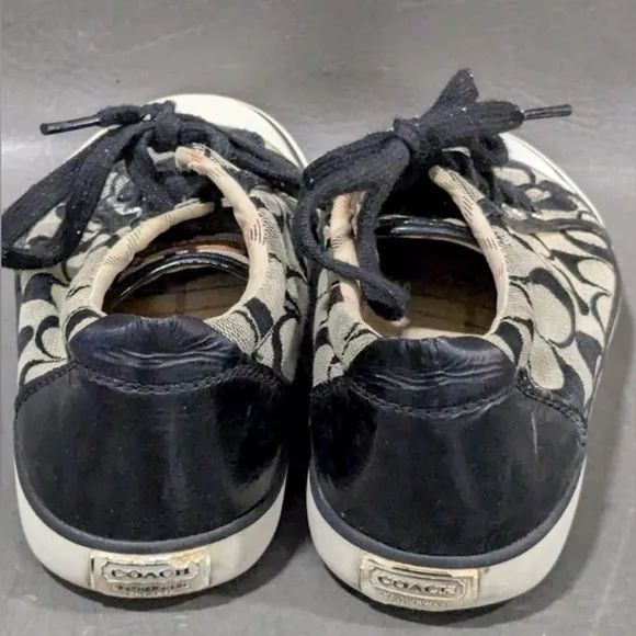 Coach Barrett Signature Logo Sneakers - Black and Grey