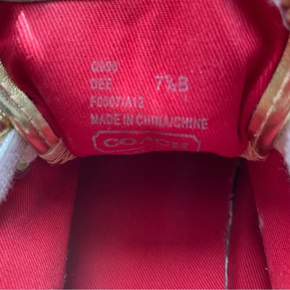Coach Dee Secret Admirer Heart Monogram Gold Sneakers 7.5