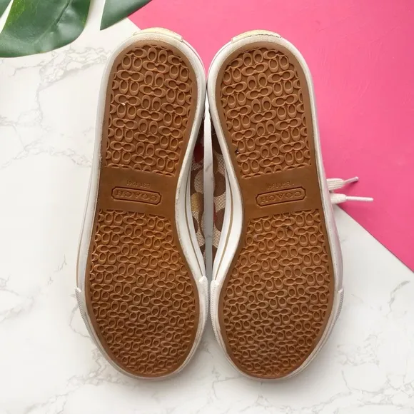 Coach Dee Secret Admirer Heart Monogram Gold Sneakers 7.5